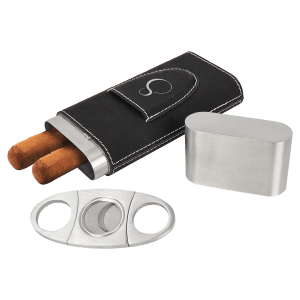 Leatherette Cigar Case with Cutter